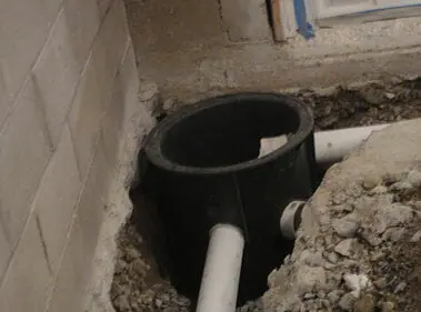 The sump pump installation