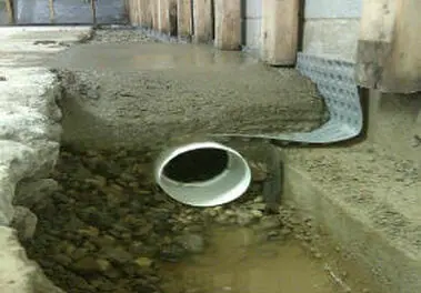 Restore the floor and bury discharge line